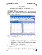 Lập trình trên ứng dụng nền - Chương 3: Microsoft Excel và lập trình trên Microsoft Excel