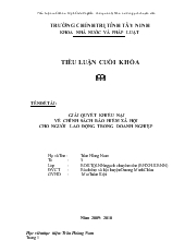 Tiểu luận Giải quyết khiếu nại về chính sách bảo hiểm xã hội cho người lao động trong doanh nghiệp