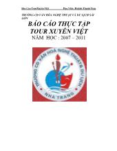 Báo cáo Thực tập tour xuyên Việt