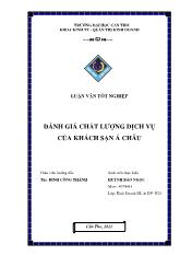 Luận văn Đánh giá chất lượng dịch vụ của khách sạn Á Châu