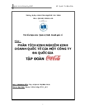 Phân tích kinh nghiệm kinh doanh quốc tế của một công ty đa quốc gia-Cocacola