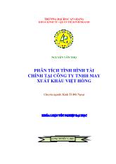 Phân tích tình hình tài chính tại công ty TNHH may xuất khẩu Việt Hồng