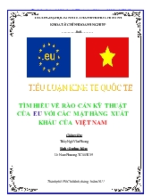 Tìm hiểu về rào cản Kỹ thuật của EU với Việt Nam