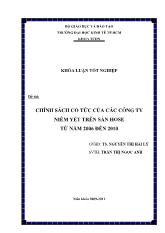 Chính sách cổ tức của các công ty niêm yết trên sàn Hose giai đoạn 2007-2010