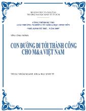 Con đường đi tới thành công M&A Việt Nam