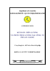 Khóa luận Tốt nghiệp Đại học Kế toán tiền lương và phân tích lương tại Công ty phà An Giang