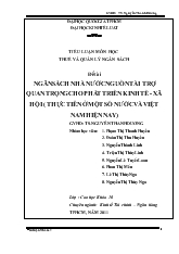 Ngân sách nhà nước nguồn tài trợ quan trọng cho phát triển kinh tế - Xã hội ( thực tiễn ở một số nước và Việt Nam hiện nay)