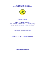 Phân tích mối quan hệ giữa chi phí - Khối lượng - lợi nhuận tại công ty cổ phần dược phẩm An Giang