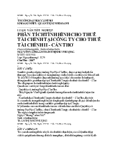 Phân tích tình hình cho thuê tài chính tại công ty tìa chính II Cần Thơ
