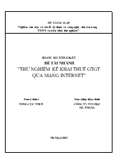 Thử nghiệm kê khai Thuế giá trị gia tăng qua mạng Internet