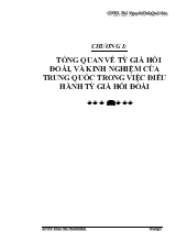 Tổng quan về tỷ giá hối đoái, và kinh nghiệm của trung quốc trong việc điều hành tỷ giá hối đoái