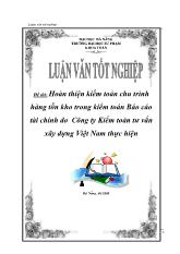 Báo cáo Hoàn thiện kiểm toán chu trình hàng tồn kho trong kiểm toán tài chính do Công ty Kiểm toán tư vấn xây dựng Việt Nam thực hiện
