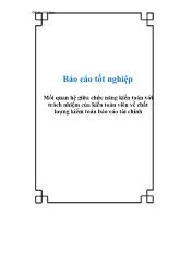 Báo cáo tốt nghiệp mối quan hệ giữa chức năng kiển toán với trách nhiệm của kiểm toán viên về chất lượng kiểm toán Báo cáo tài chính