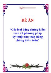 Đề án Các loại bằng chứng kiểm toán và phương pháp kỹ thuật thu thập bằng chứng kiểm toán