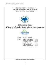 Phân tích tài chính Công ty cổ phần dược phẩm Imexpharm