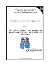 Kế toán xác định kết quả kinh doanh công ty xnk thủy sản kiên giang