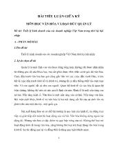 Triết lý kinh doanh của các doanh nghiệp Việt Nam trong thời kỳ hội nhập