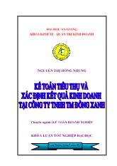 Kế toán tiêu thụ và xác định kết quả kinh doanh tại Công ty TNHH thương mại Đồng Xanh