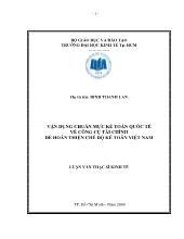 Vận dụng chuẩn mực kế toán quốc tế về công cụ tài chính để hoàn thiện chế độ kế toán Việt Nam