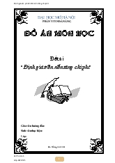 Đề án Môn học Kế toán - Định giá trên nền tảng chi phí
