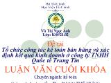 Đề tài Tổ chức công tác kế toán bán hàng và xác định kết quả kinh doanh ở công ty TNHH Quốc tế Trung Tín