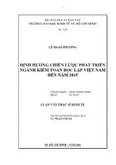 Định hướng chiến lược phát triển ngành kiểm toán độc lập ở Việt Nam đến năm 2015