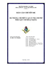 Hệ thống chi phí và quản trị chi phí theo quy mô hoạt động