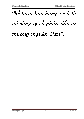 Kế toán bán hàng xe ô tô tại công ty cổ phần đầu tư thương mại An Dân