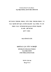 Kế toán thành phẩm, tiêu thụ thành phẩm và xác định kết quả kinh doanh tại công ty cổ phần may bình minh quận bình thạnh tp Hồ chí minh quý i -2010