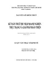 Kế toán thuế thu nhập doanh nghiệp Thực trạng và giải pháp hoàn thiện