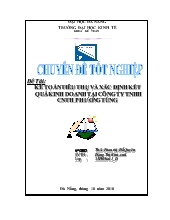 Kế toán tiêu thụ và xác định kết quả kinh doanh tại công ty CNTH Phương Tùng