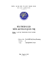 Lập dự toán sản xuất kinh doanh của công ty cổ phần xi măng Biên Hoà