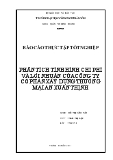 Phân tích tình hình và chi phí sản xuất công ty cổ phần an Xuân Thịnh