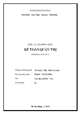 Tiểu luận Môn học kế toán quản trị trường đại học ngoại thương
