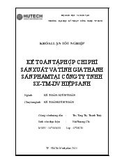 Đề tài Kế toán tập hợp chi phí sản xuất và tính giá thành sản phẩm tại công ty TNHH SX TM & DV Hiệp Sanh