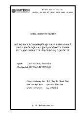 Kế toán xác định kết quả kinh doanh và phân phối lợi nhuận tại Công ty TNHH Tư Vấn và Phát Triển Giáo Dục Quốc Tế