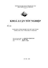 Khóa luận Chính sách công nghiệp của Việt Nam trong chiến lược phát triển kinh tế hiện nay