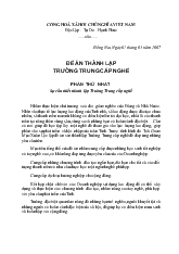 Đề án Thành lập trường trung cấp nghề Hoà Bình
