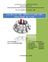 Vấn đề làm việc nhóm của sinh viên khoa kinh tế - Luật