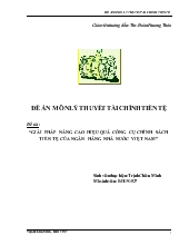 Đề tài Giải pháp nâng cao hiệu quả công cụ chính sách tiền tệ của ngân hàng nhà nước Việt Nam