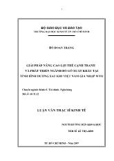 Giải pháp nâng cao lợi thế cạnh tranh và phát triển ngành đồ gỗ xuất khẩu tại tỉnh Bình Dương sau khi Việt Nam gia nhập WTO