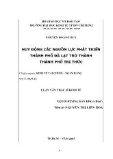 Huy động các nguồn lực phát triển thành phố Đà Lạt trở thành thành phố tri thức