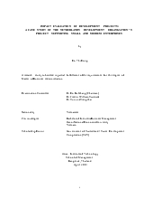 Impact evaluation of development projects: A case study of the netherlands development organization’s project supporting small and medium enterprises