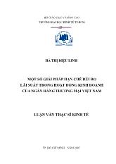 Một số giải pháp hạn chế rủi ro lãi suất trong hoạt động kinh doanh của ngân hàng thương mại Việt Nam