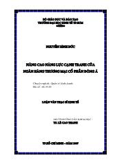 Nâng cao năng lực cạnh tranh của Ngân hàng thương mại cổ phần Đông Á