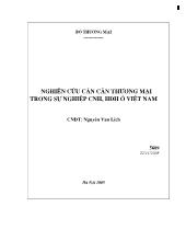 Nghiên cứu cán cân thương mại trong sự nghiệp công nghiệp hóa, hiện đại hóa ở Việt Nam