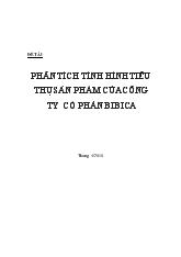 Phân tích tình hình tiêu thụ sản phẩm của Công ty cổ phần Bibica