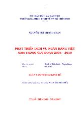 Phát triển dịch vụ ngân hàng Việt Nam trong giai đọan 2006 - 2010