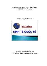 Bài giảng Kinh tế quốc tế - Nguyễn Văn Sơn