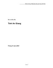 Báo cáo ban đầu tỉnh An Giang (Tháng 12 năm 2005)